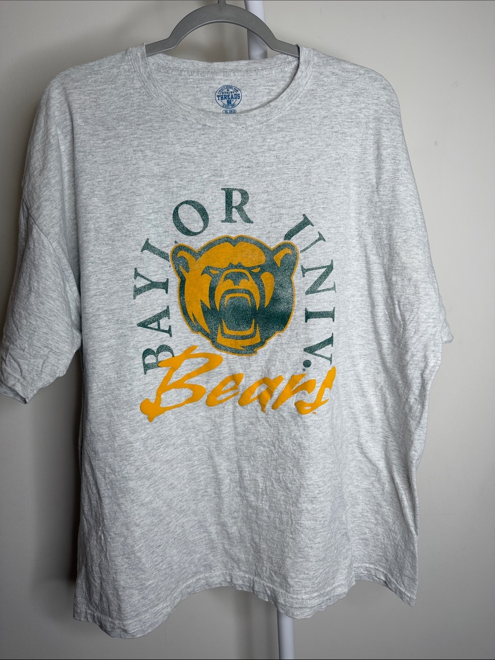 Rivalry Threads Baylor University Bears Gray Tee with Green & Gold Graphic